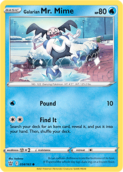 Galarian Mr. Mime Battle Styles 034/163