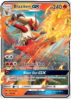 Blaziken GX Celestial Storm 28/168