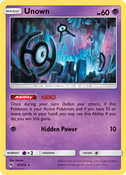 Unown Lost Thunder 91/214