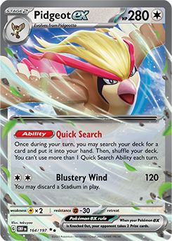 Pidgeot EX Obsidian Flames 164/197