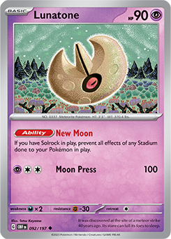 Lunatone Obsidian Flames 92/197