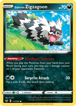 Galarian Zigzagoon Sword & Shield 117/202
