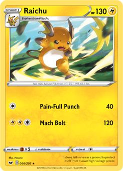 Raichu Sword & Shield 66/202