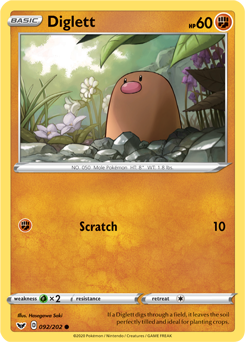 Diglett Sword & Shield 92/202