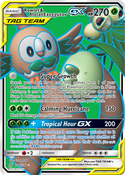 Rowlet & Alolan ExeggutorTag Team GX Unified Minds 214/236