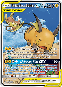 Raichu & Alolan RaichuTag Team GX Unified Minds 221/236
